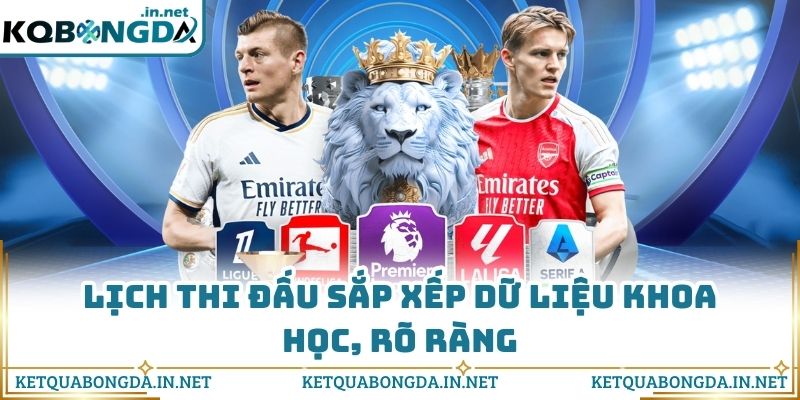 Lịch thi đấu sắp xếp dữ liệu khoa học, rõ ràng